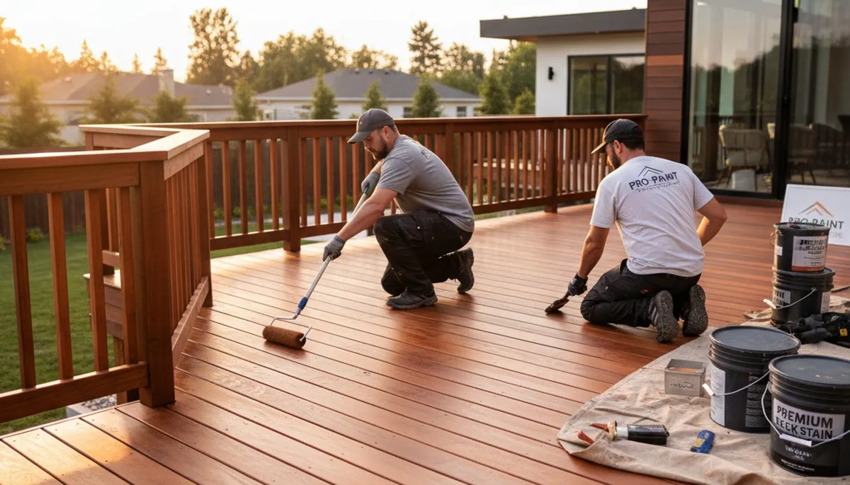 Professional deck staining and refinishing in Concord, MA by local house painters