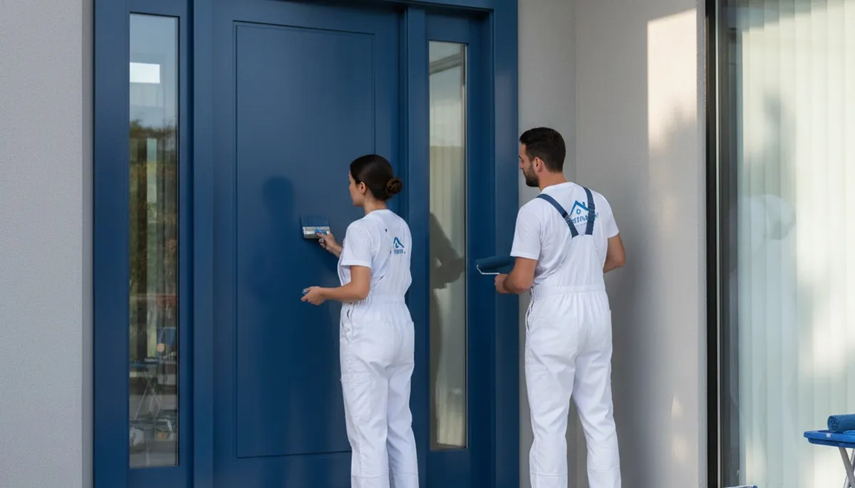 Professional door painting service in Concord, MA adding durability and curb appeal to local homes