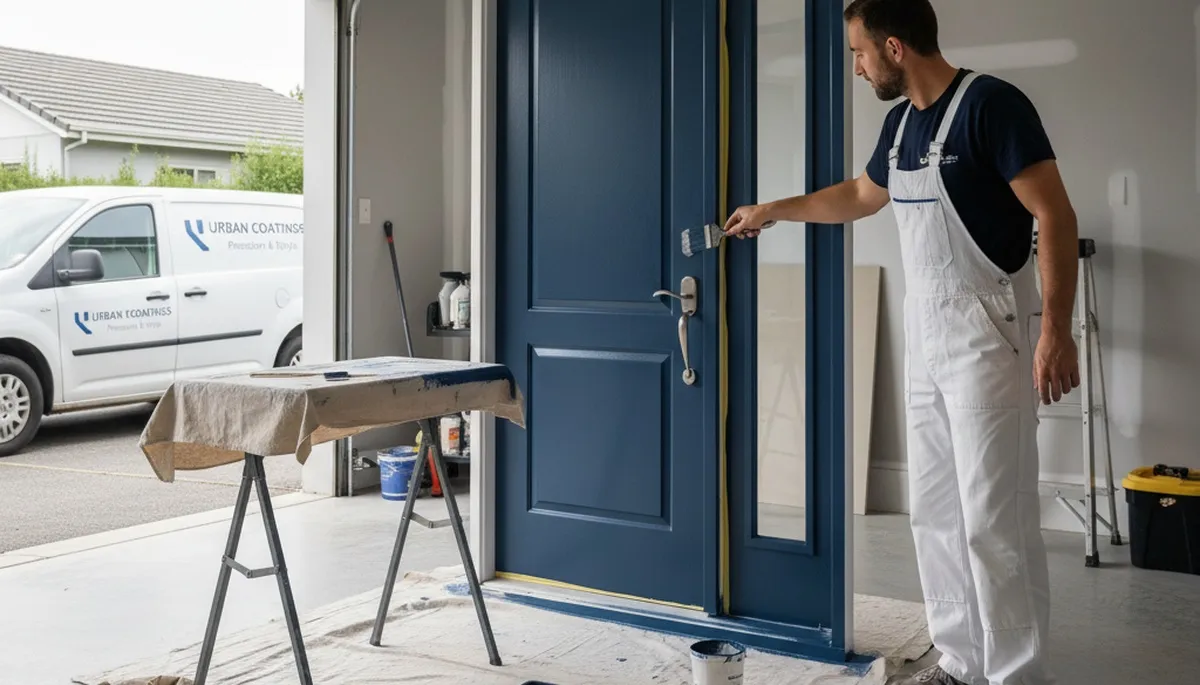 Professional door painting and refinishing by expert painters in Concord, MA homes