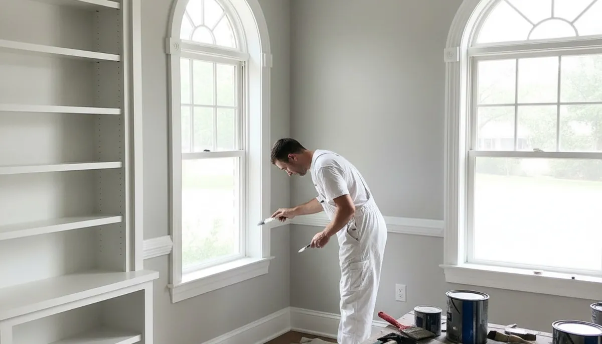 Interior trim painting in Concord, MA showing crisp lines and detailed finish by expert house painters