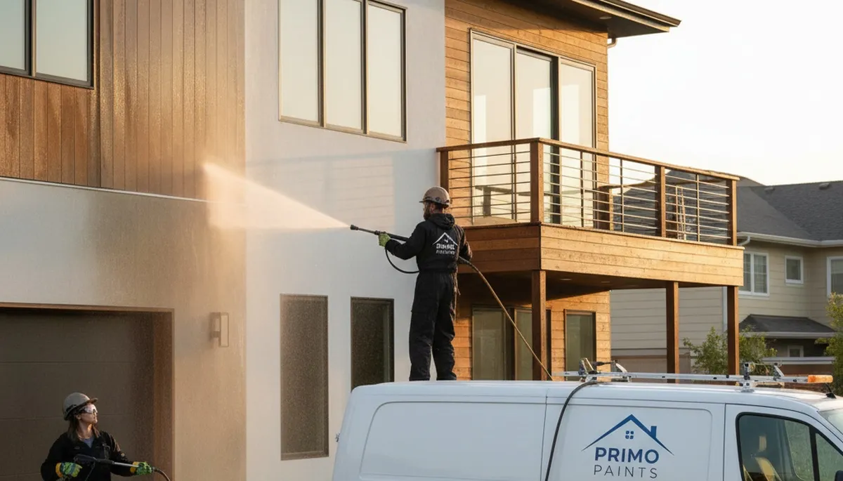 Professional pressure washing Concord MA home exterior by expert house painters